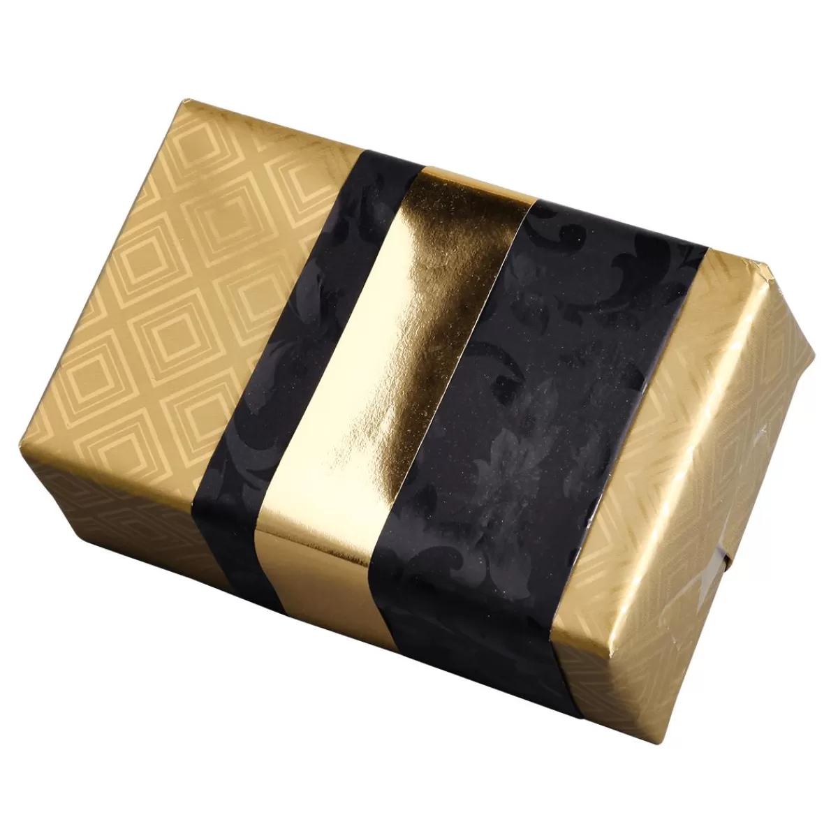 DecoWoerner Sustainable en Wrapping Paper With Shiny Geometric Pattern - 50 M Gift Wrapping Paper Roll
