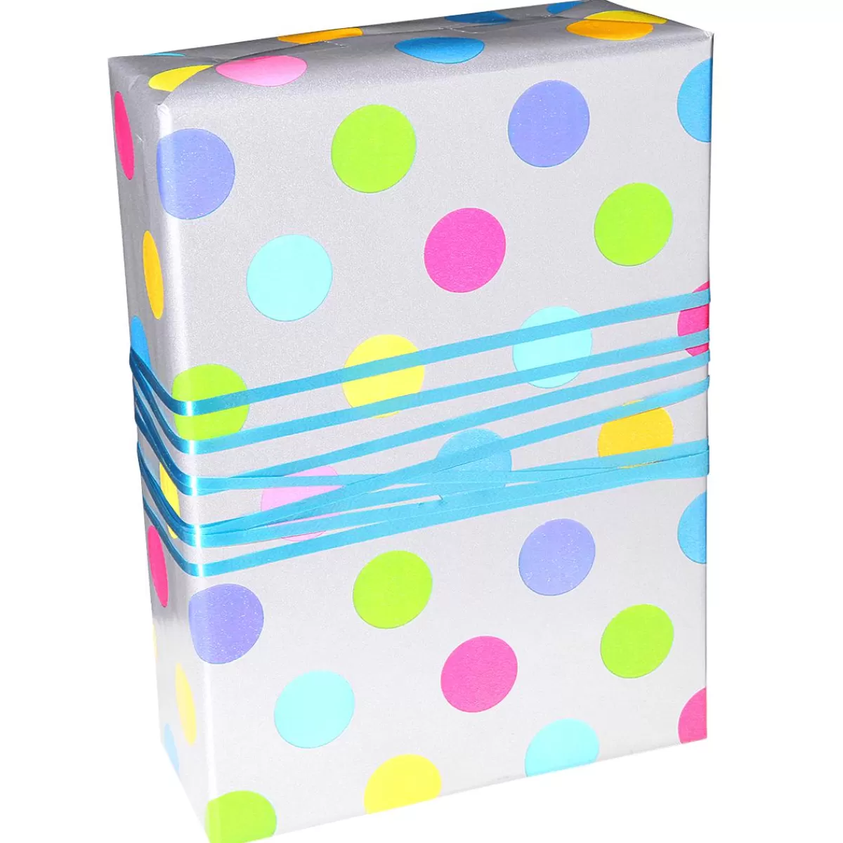 DecoWoerner Sustainable, Wrapping Paper With Colourful Dots - 50 M Gift Wrapping Paper Roll