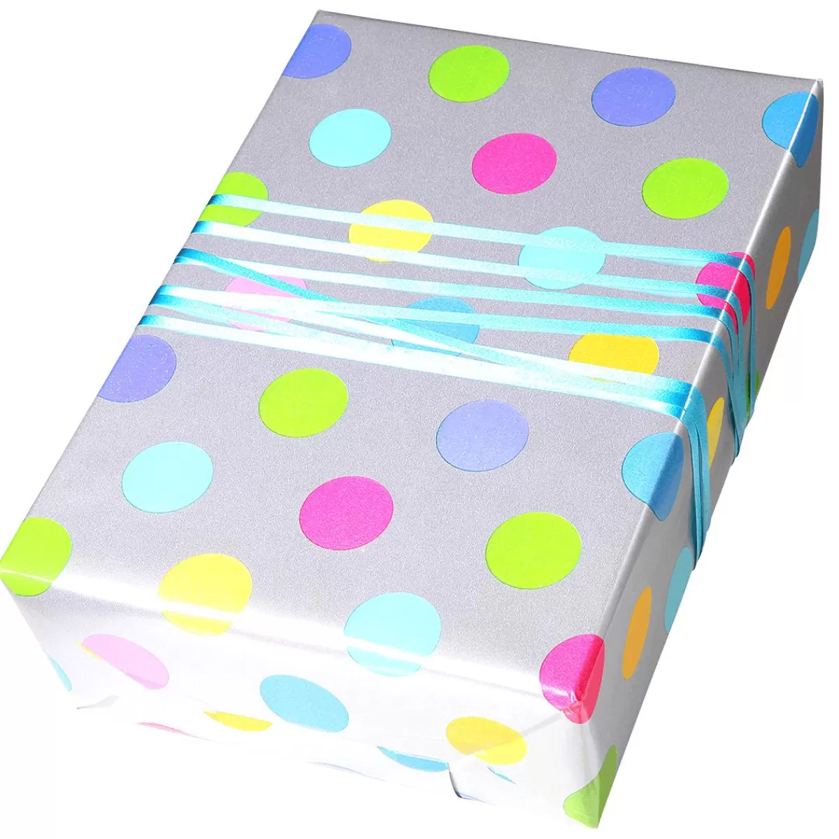DecoWoerner Sustainable, Wrapping Paper With Colourful Dots - 50 M Gift Wrapping Paper Roll
