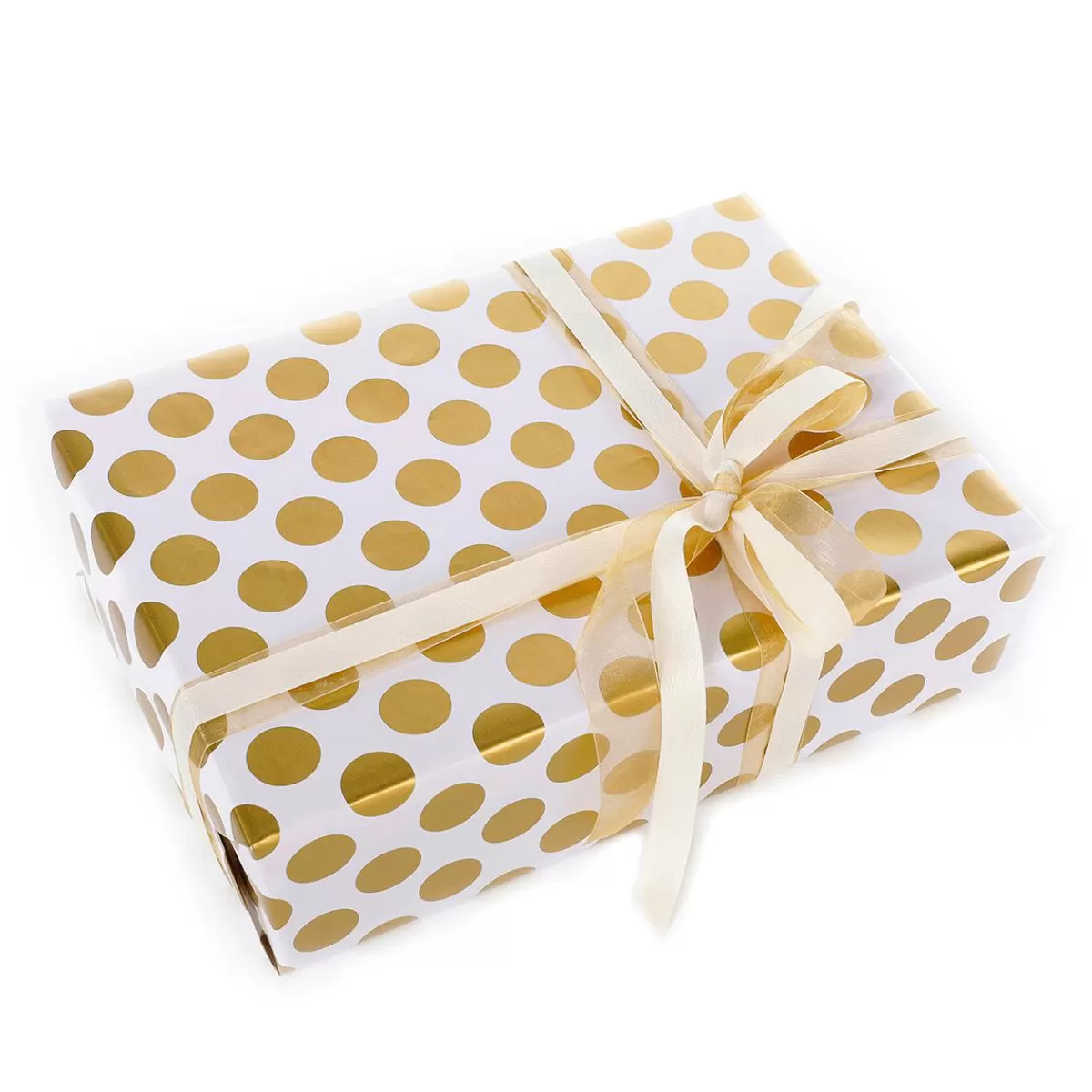 DecoWoerner Sustainable White Wrapping Paper With en Dots - 50 M Wrapping Paper Roll