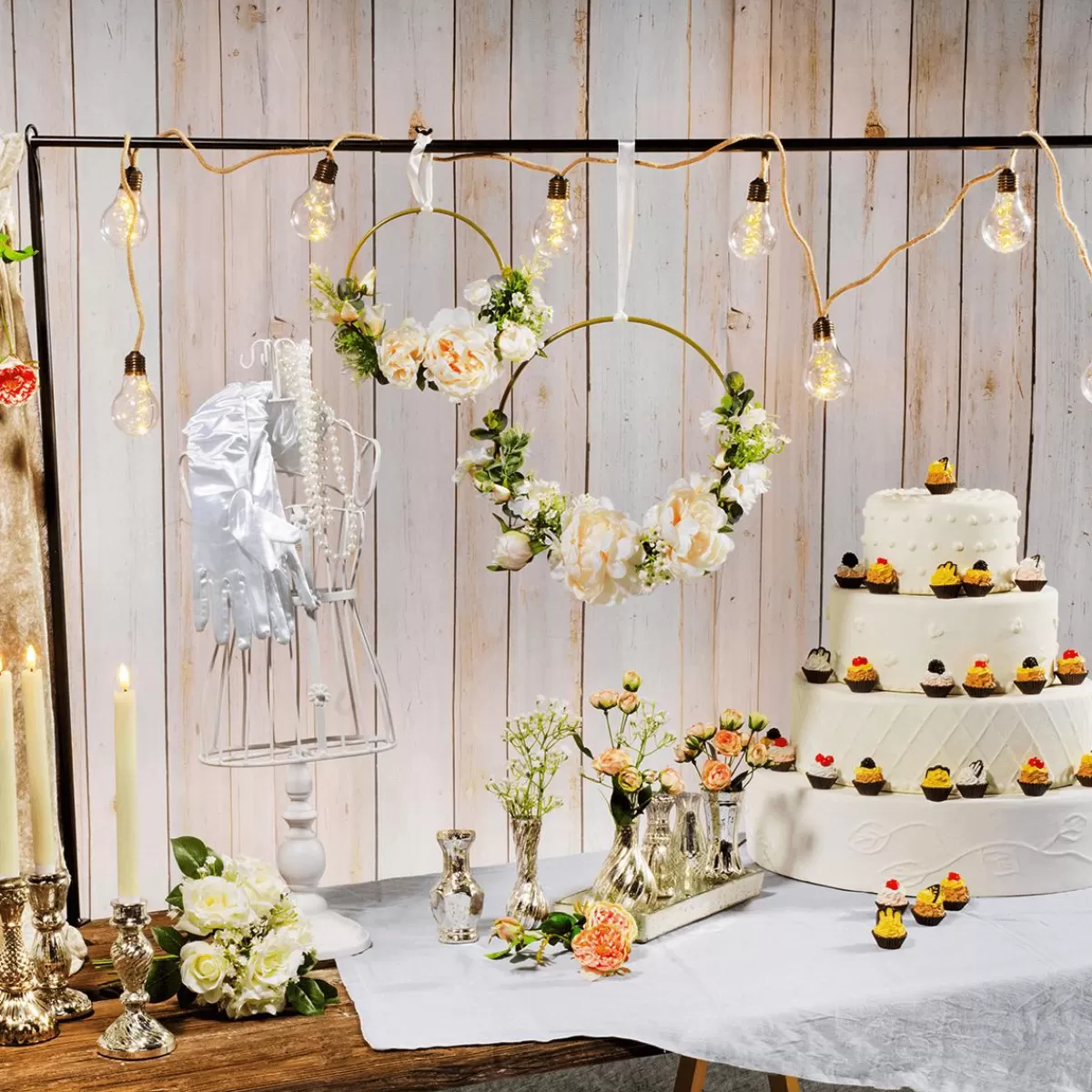 DecoWoerner Table Decoration Pole, Width 127 - 236 Cm