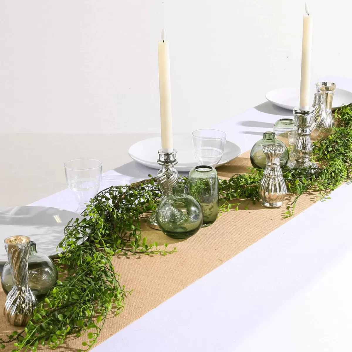 DecoWoerner Table Decoration Vases With Tray, 8 Pieces