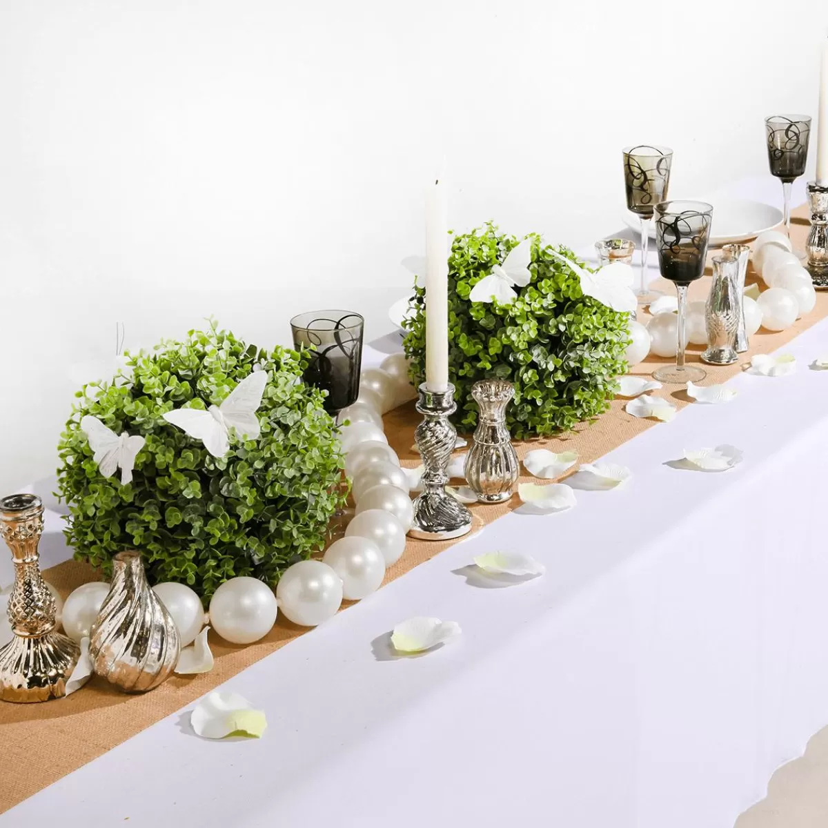 DecoWoerner Table Decoration Vases With Tray, 8 Pieces