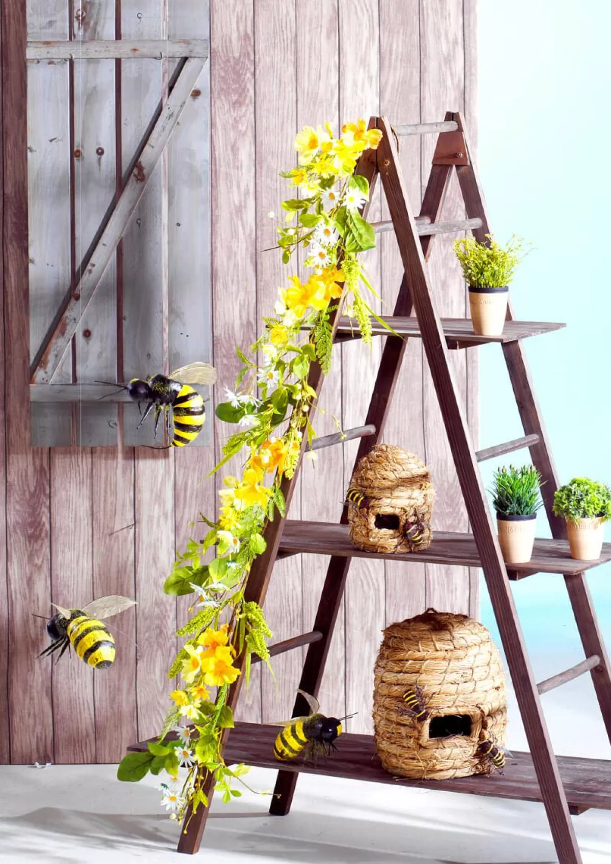 DecoWoerner Vintage Ladder-shelf , Height 150 Cm