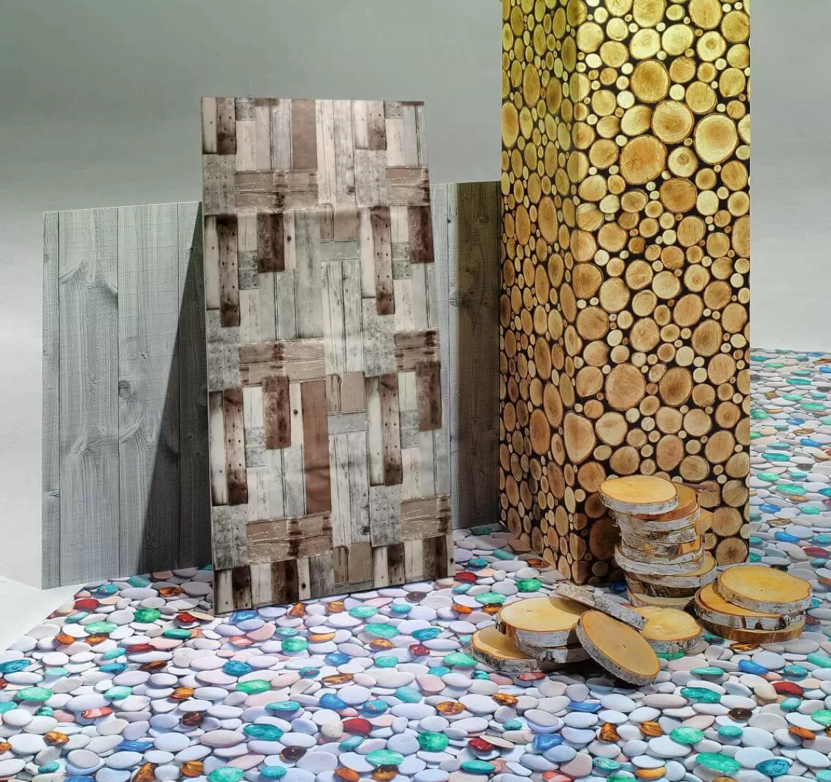 DecoWoerner Washable Oilcloth Tablecloth "Beach-Wood", Sold By The Metre 140 Cm Wide